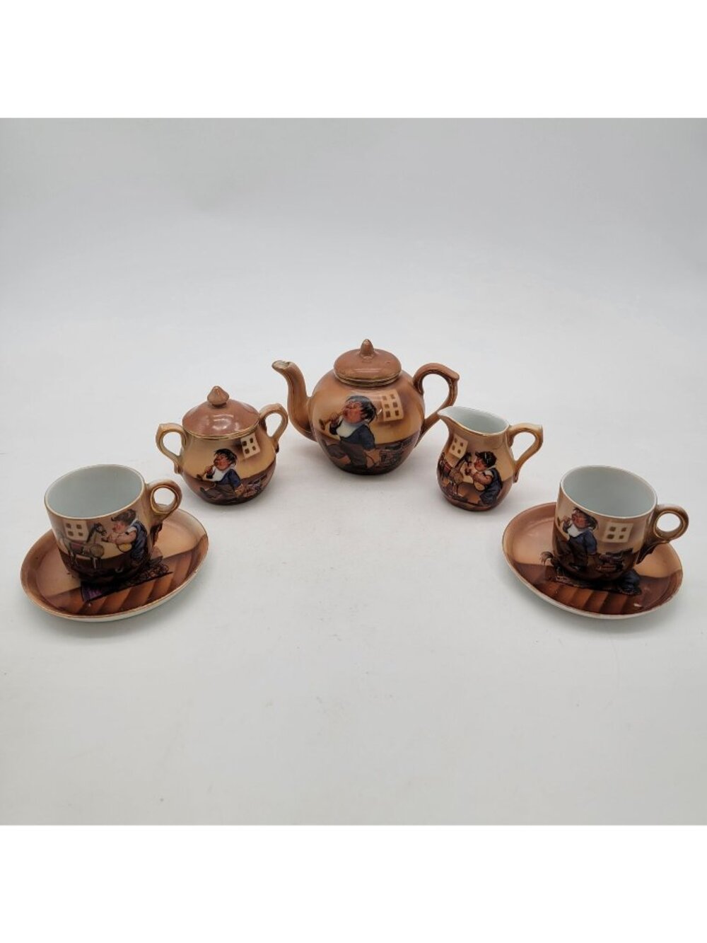 Vintage Hand Painted Porcelain Tea Set Nursery Rhymes?